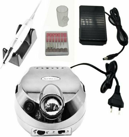 DM-202 Nail Drill Power 65W Silver with Pedal with 20000 Rotations per Minute