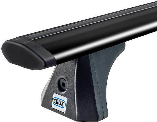 Cruz Μπάρες Οροφής Αλουμινίου Airo Dark 128εκ. Universal (Σετ με πόδια) Μαύρες