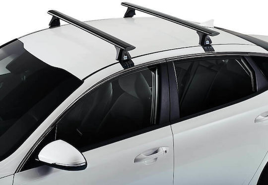 Cruz Μπάρες Οροφής Αλουμινίου Airo Dark 128εκ. Universal (Σετ με πόδια) Μαύρες