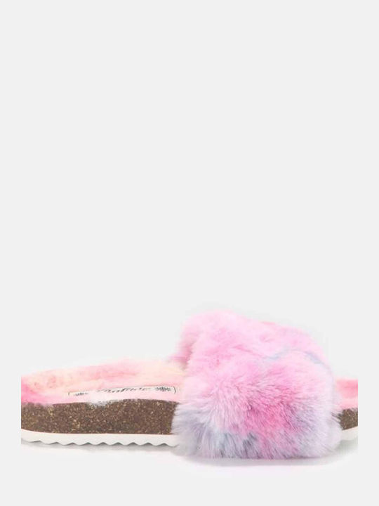 Buffalo Women's Slipper with Fur In Pink Colour