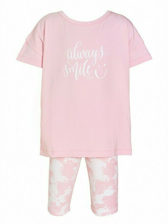 Nek Kids Wear Kids Set with Leggings Summer 2pcs Pink