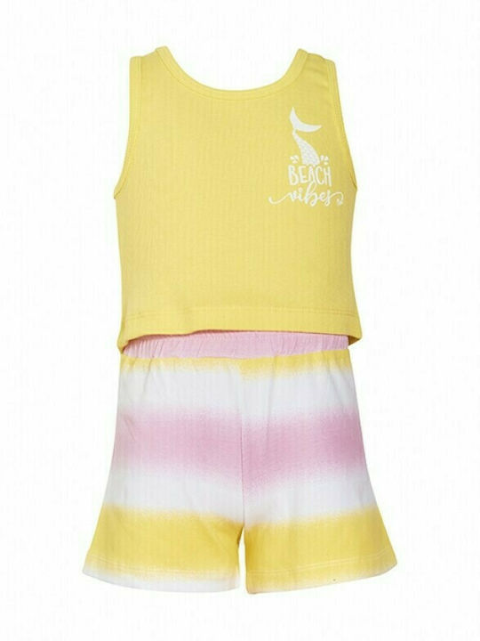 Nek Kids Wear Kids Set with Shorts Summer 2pcs Yellow