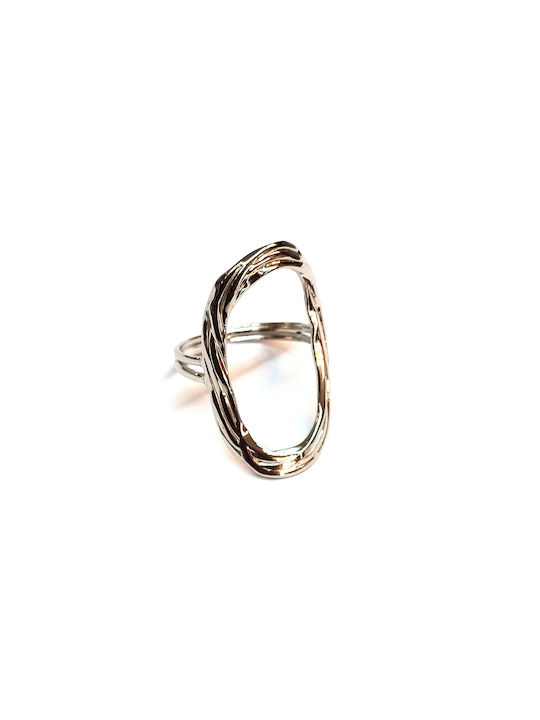 Steel hypoallergenic chevalier ring one size, opens closes