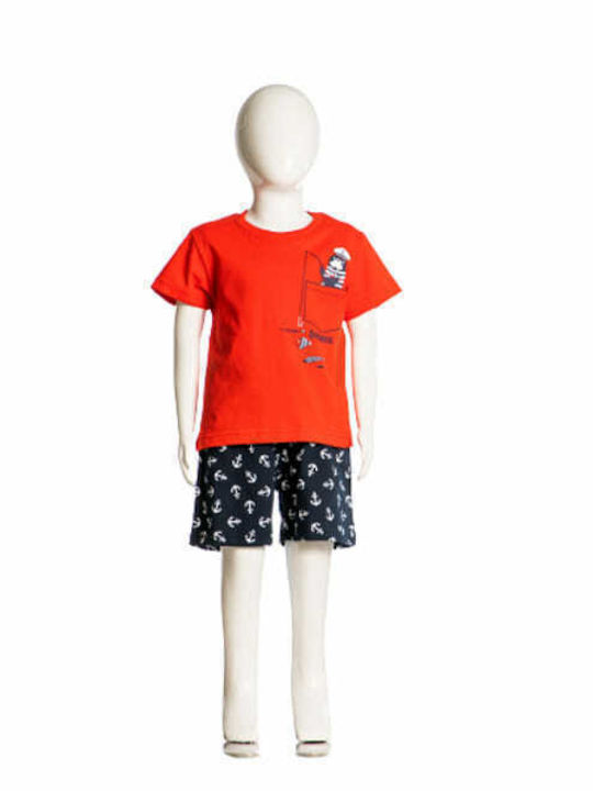 Dreams by Joyce Set Top & Bottom Kids Summer Cotton Pyjamas Red