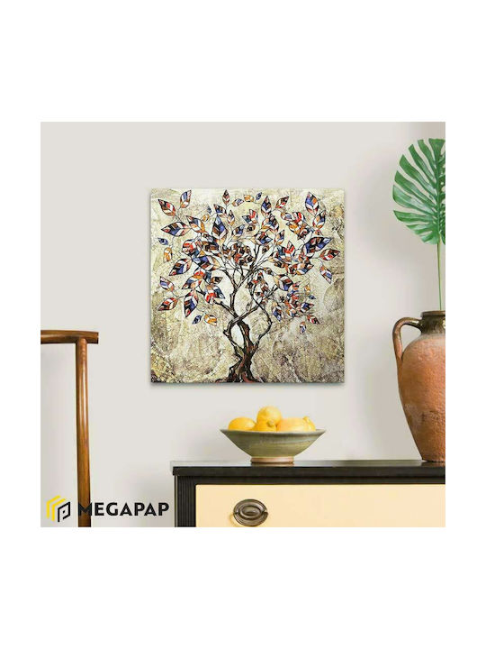 Megapap Tree and Leaves Painting on Canvas 50x50cm