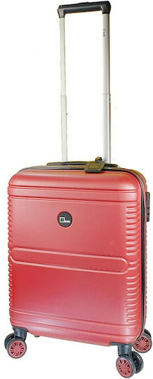 Rain Cabin Travel Suitcase Hard Red with 4 Wheels Height 55cm