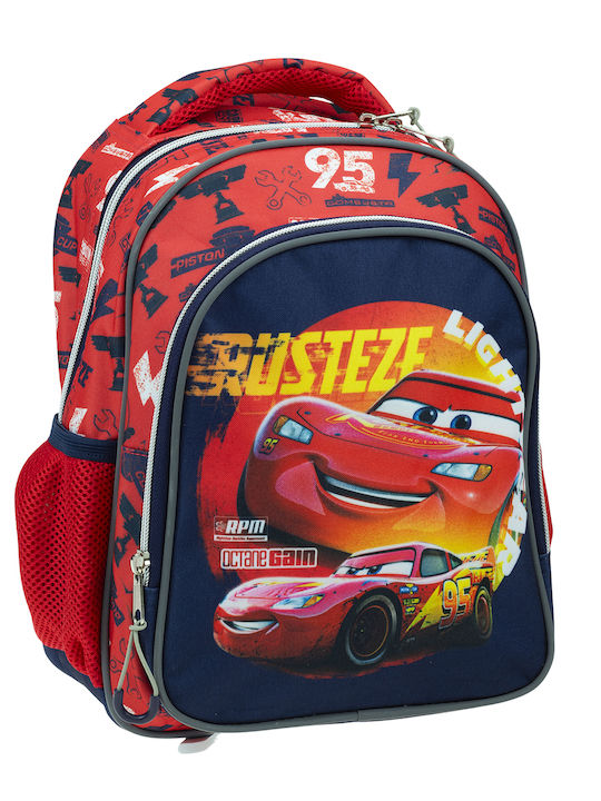 Gim Cars Double Vision School Bag Backpack Kindergarten in Red color