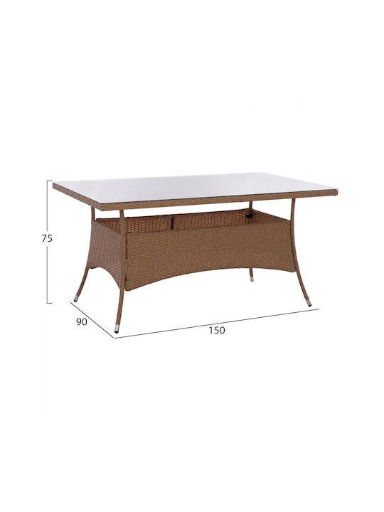 Метално Маса Стабилна Minsk Beige / Brown 150x90x75бр