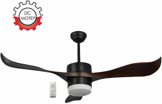 Primo Primo Deckenventilator 140cm mit Leuchte Braun / Schwarz