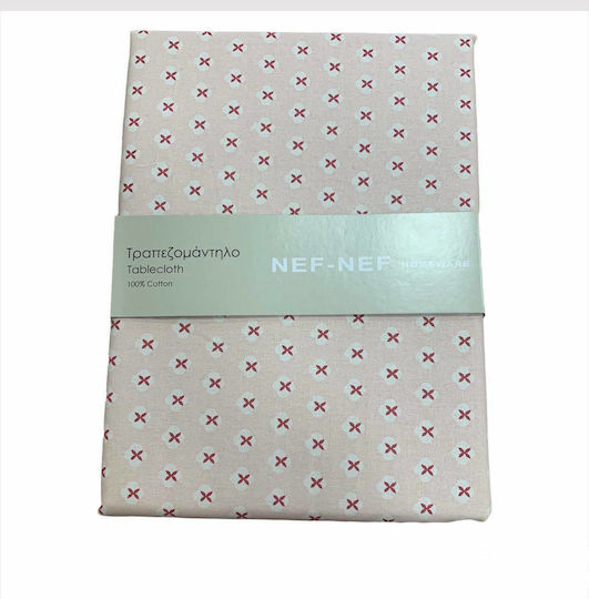 Nef-Nef Homeware Τραπεζομάντηλο Βαμβακερό Αλέκιαστο Tradition Pink 140x240εκ.