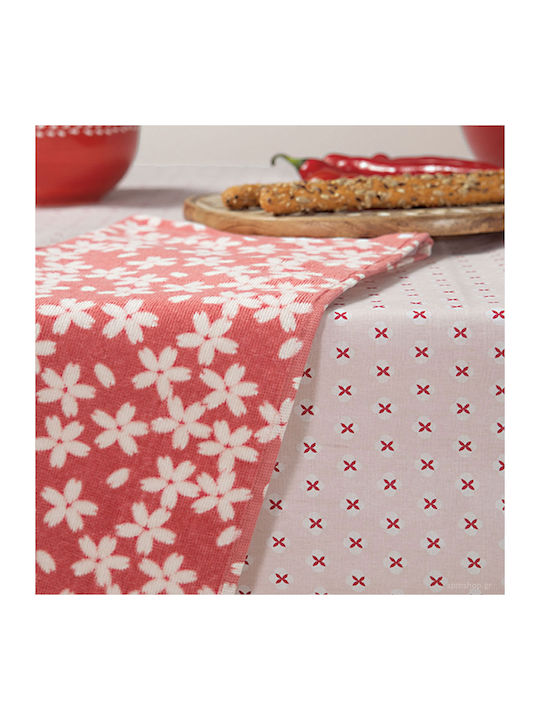 Nef-Nef Homeware Tablecloth Cotton Stain Resistant Tradition Pink 140x240cm