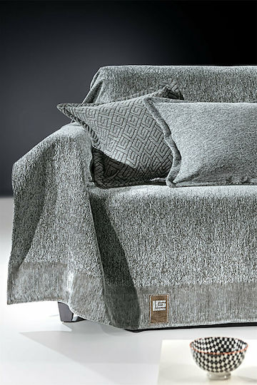Guy Laroche Balance Ριχτάρι Διθέσιου Καναπέ Δύο 'Οψεων Chenille 180x250εκ. Silver