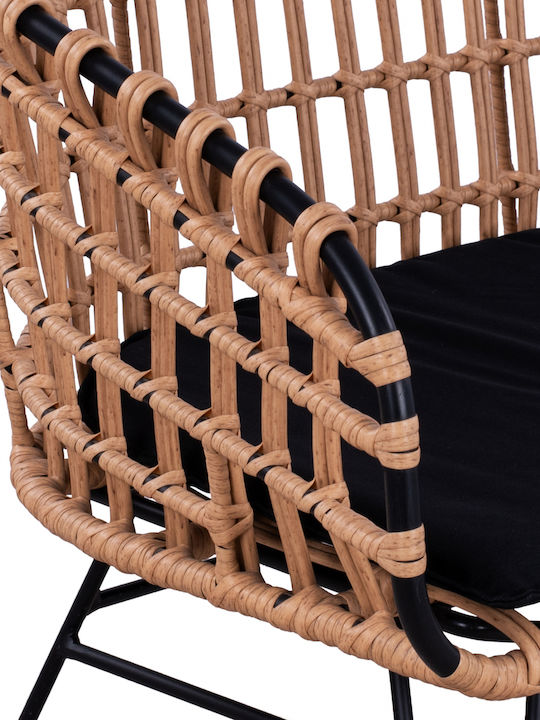 Allegra Bench Outdoor Metal Brown with Pillows 124x55x77cm