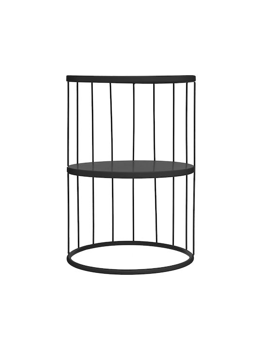 Masă Laterală Rotundă Kobu Metalică Neagră L36xL36xÎ52cm