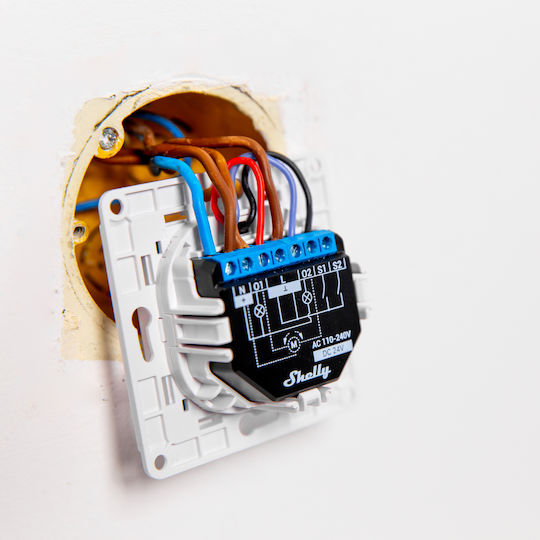 Shelly Plus 2PM Smart Switch 2 Καναλιών Wi-Fi, Bluetooth & RF 10A με Τηλεχειριστήριο (με Ουδέτερο)