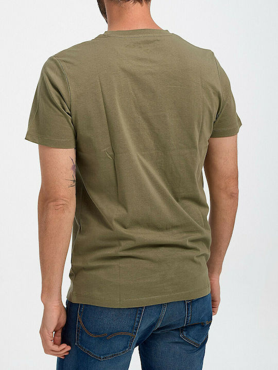 Jack & Jones Ανδρικό T-shirt Χακί με Λογότυπο