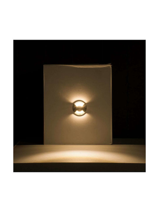 GloboStar GloboStar Außenstehlampen Spot Däche LED 1W mit Warmes Weiß Licht IP68 Silber