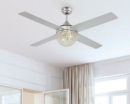 Westinghouse Kelcie Ανεμιστήρας Οροφής 132cm με Φως Brushed Nickel