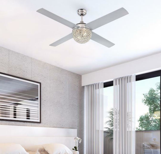 Westinghouse Kelcie Ανεμιστήρας Οροφής 132cm με Φως Brushed Nickel