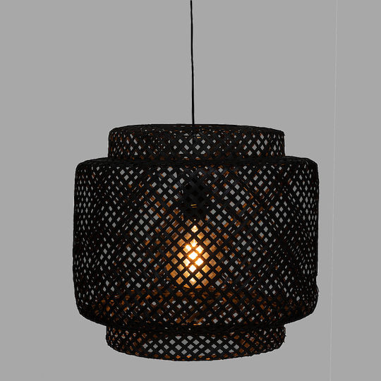Hängelampe Schwarz Raster mit Fassung E27 40x40x38cm.