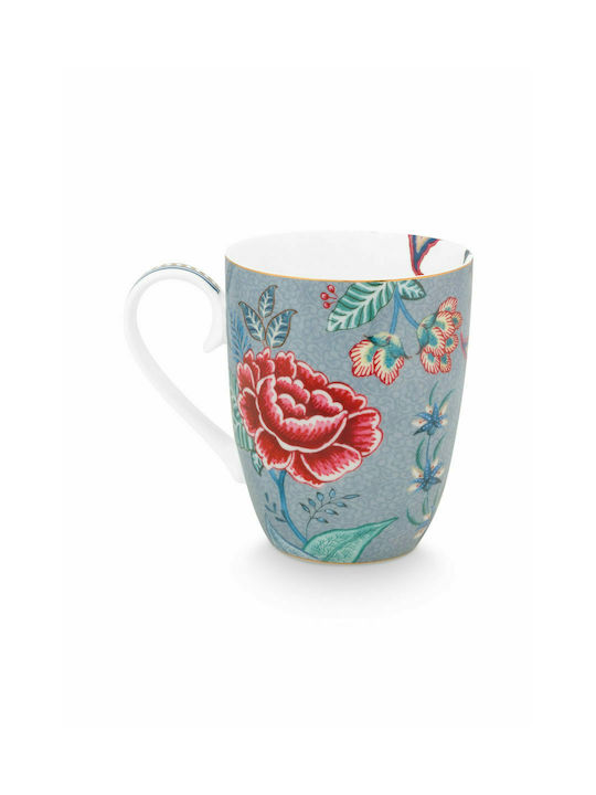 PiP Studio Flower Festival Ceramic Cup Light Blue 350ml 2pcs