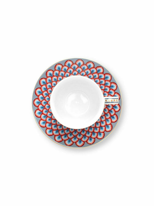 PiP Studio Flower Festival Σετ Φλιτζάνια Espresso από Πορσελάνη Μπλε 120ml 2τμχ
