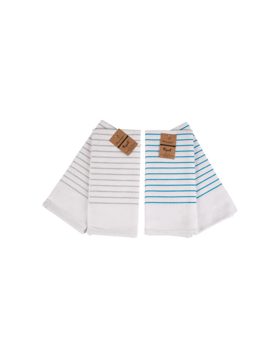 Kipper Piquet Σχ.171 Tea Towel in White Color 45x65cm 2pcs
