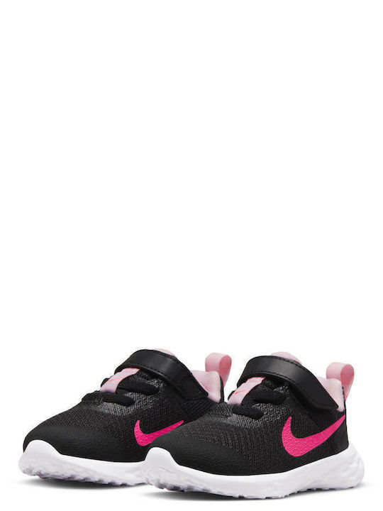 Revolution 6 Încălțăminte Sport Copii Alergare cu Închidere Hoop & Loop Negru / Hyper Pink / Pink Foam
