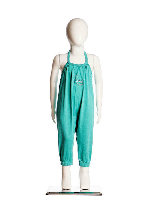 Joyce Girls Fabric Jumpsuit Turquoise