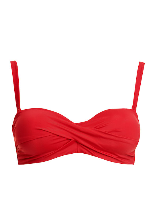 Strapless Bikini Top Red