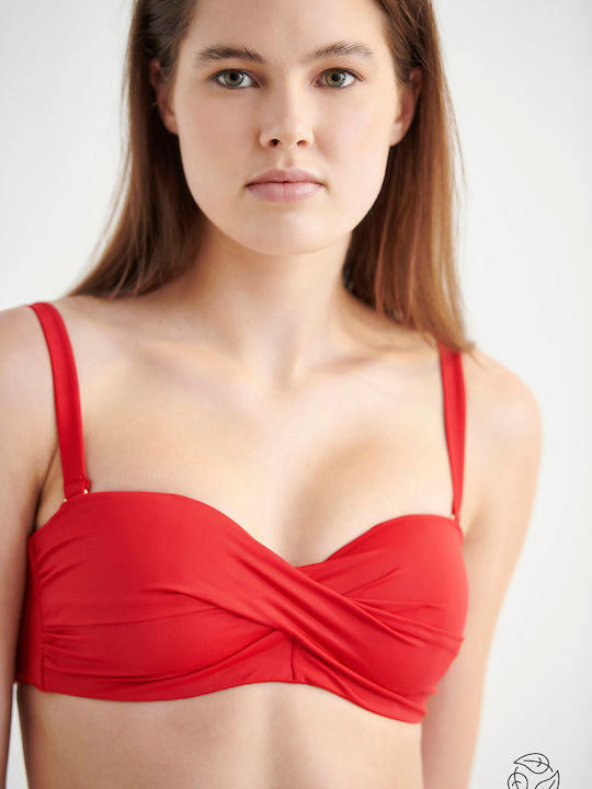 Strapless Bikini Top Red