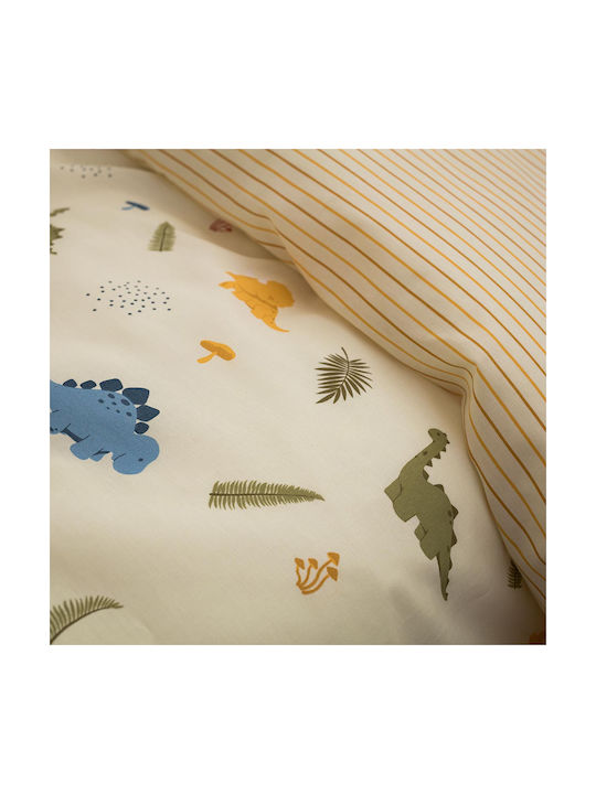 Vesta Home Baby Duvet Cover Set With Pillowcase Jurassic Beige 120x160cm