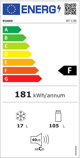 Robin Mini Bar 122lt Υ84xΠ54xΒ60εκ. Λευκό RT-130