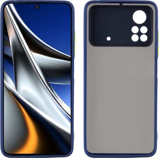 Lime Hardshell Camera Guard Задна корица Пластмаса / Силикон Blue with Yellow Keys (Poco X4 Pro 5G)