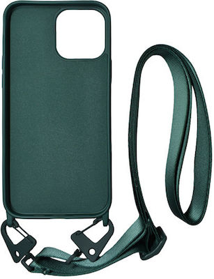 Vivid Strap Silicone Back Cover with Strap Pine Green (iPhone 13 Pro)