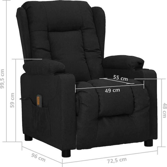 Πολυθρόνα Relax Massage Μαύρη 72.5x96x99.5cm