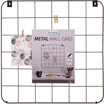 Out of the Blue Metallic Wall-Mounted Photo Frame With Black Frame With 6 Clips
