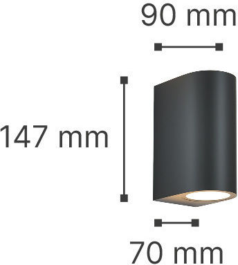 Inlight Michigan Wall-Mounted Outdoor Spot GU10 IP54 Double Beam 14.7x9x14.7cm
