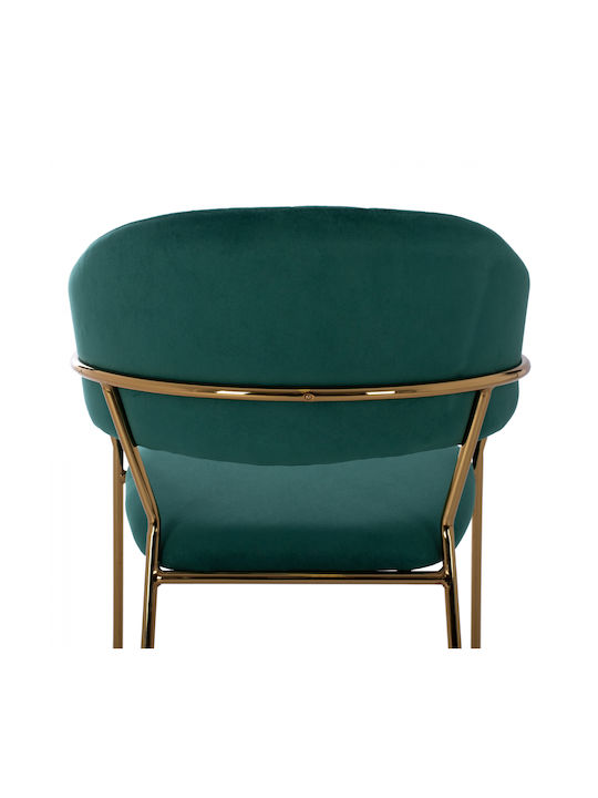 Hocker Bar mit Rückenlehne Gepolstert mit Samt Theodore Cypress 60x55x100cm