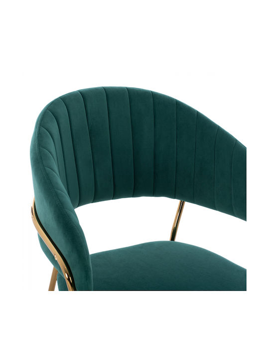 Hocker Bar mit Rückenlehne Gepolstert mit Samt Theodore Cypress 60x55x100cm