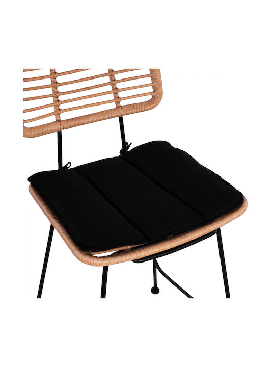 Σκαμπό Μπαρ Εξωτερικού Χώρου Rattan Allegra Καφέ 55x56x107cm
