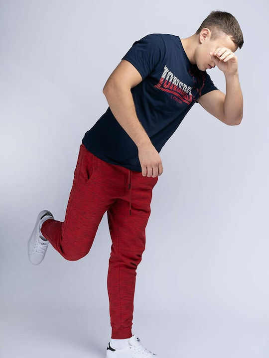 Wellιngham Sweatpants with Elastic Marl Red / Black