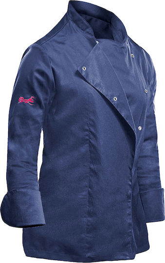 strongAnt Stretch Chef Long Sleeve Cotton Jacket Blue