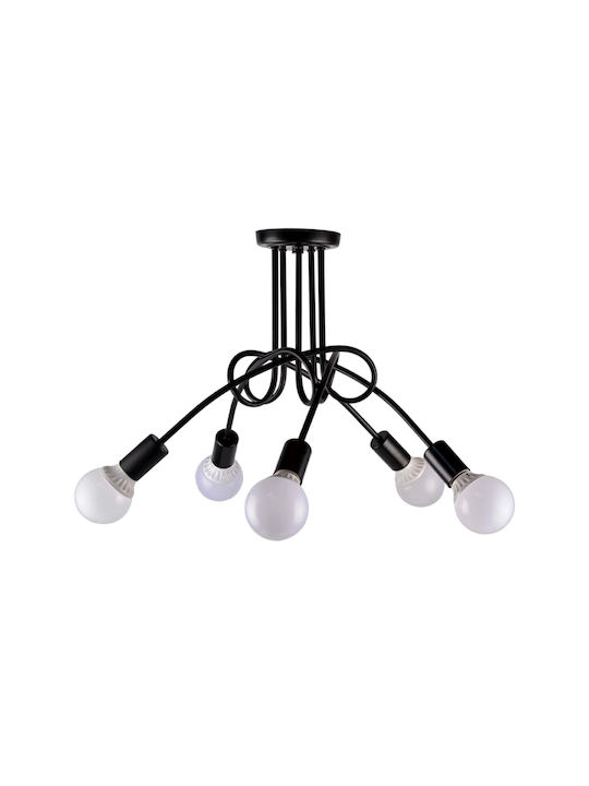 Classic Metal Ceiling Light with Socket E27 65pcs Black