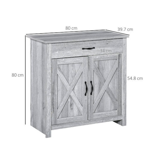 HomCom Ντουλάπι Μπάνιου 80x39.7x80cm Γκρι