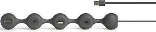 Lexon Peas Hub Hub 4 USB 2.0 Anschlüsse mit USB-A Verbindung Graues