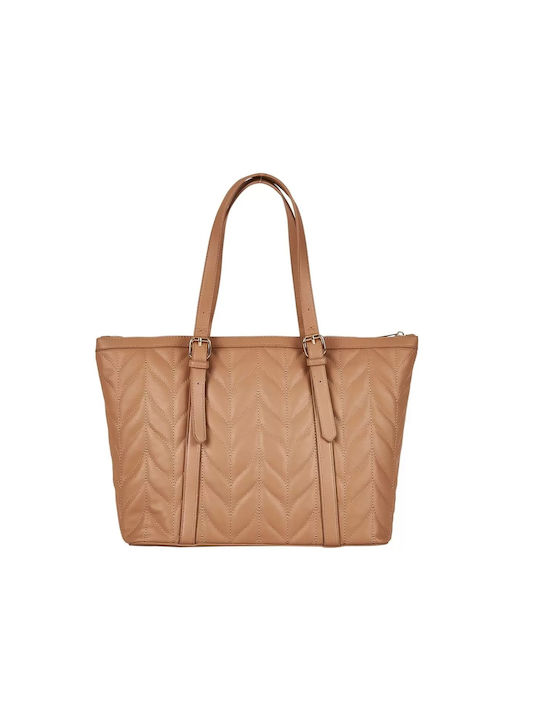 Modissimo Damen Tasche Shopper Schulter Beige