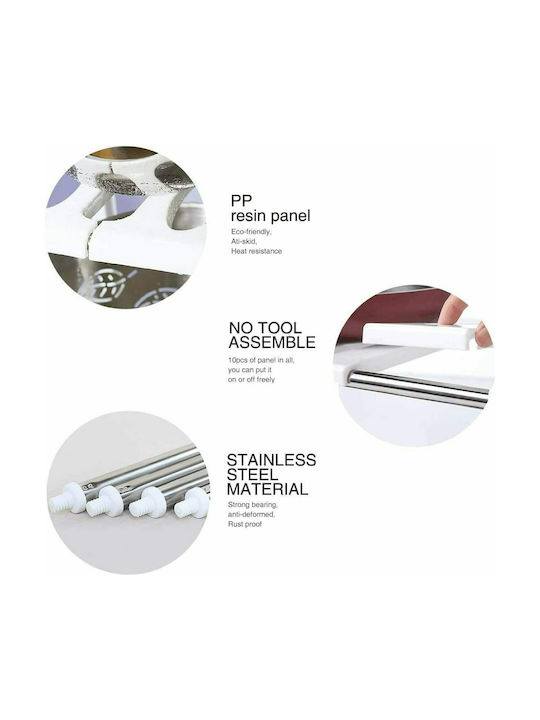 Kitchen Organizer Racks Metallic in White Colour 48x26cm