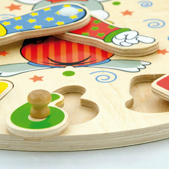 Ξύλινο Παιδικό Puzzle Σφηνώματα Ρολόι Αριθμών για 3+ Ετών 12pcs Viga Toys