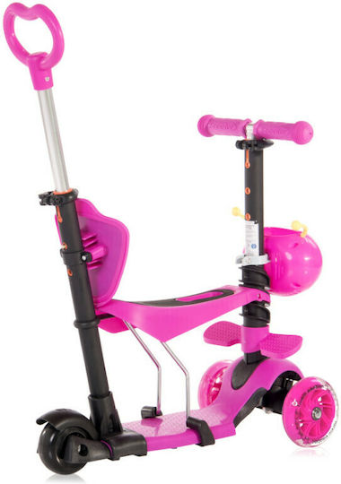 Lorelli Kinderroller Smart Plus 3-Rad mit LED-Beleuchtung für 3+ Jahre Fuchsie